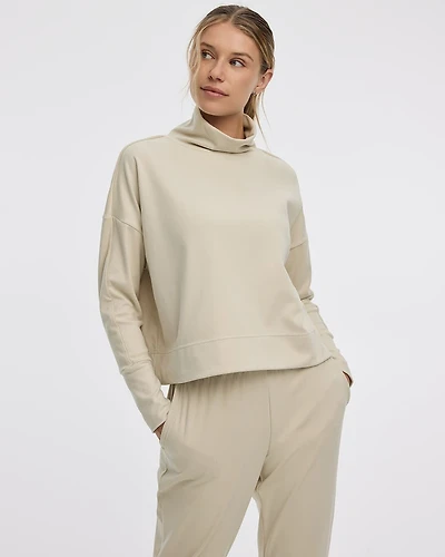 Long-Sleeve Mock-Neck Pullover