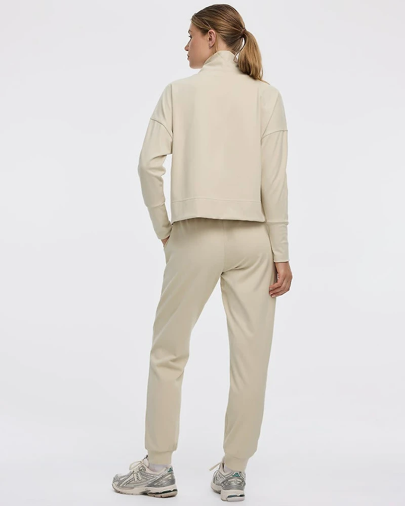 Long-Sleeve Mock-Neck Pullover