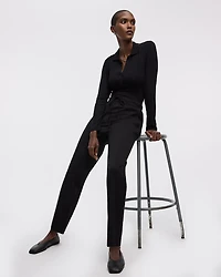Pantalon à taille haute et jambe fuselée