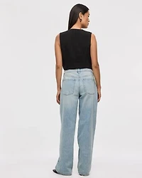 Wide-Leg Mid-Rise Baggy Jean