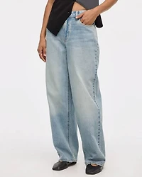 Wide-Leg Mid-Rise Baggy Jean