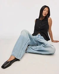 Wide-Leg Mid-Rise Baggy Jean