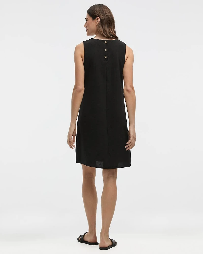 Robe droite sans manches à col rond
