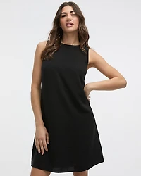 Robe droite sans manches à col rond