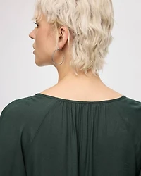 Split-Neck 3/4-Sleeve Blouse