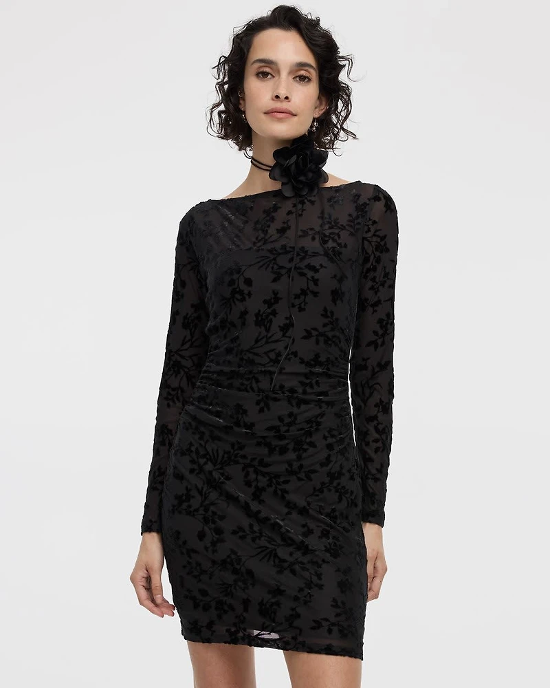 Long-Sleeve Bodycon Mini Dress