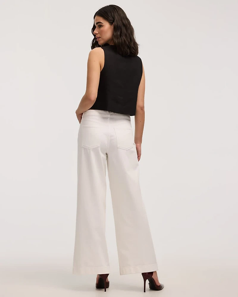 Linen-Blend Sleeveless Vest