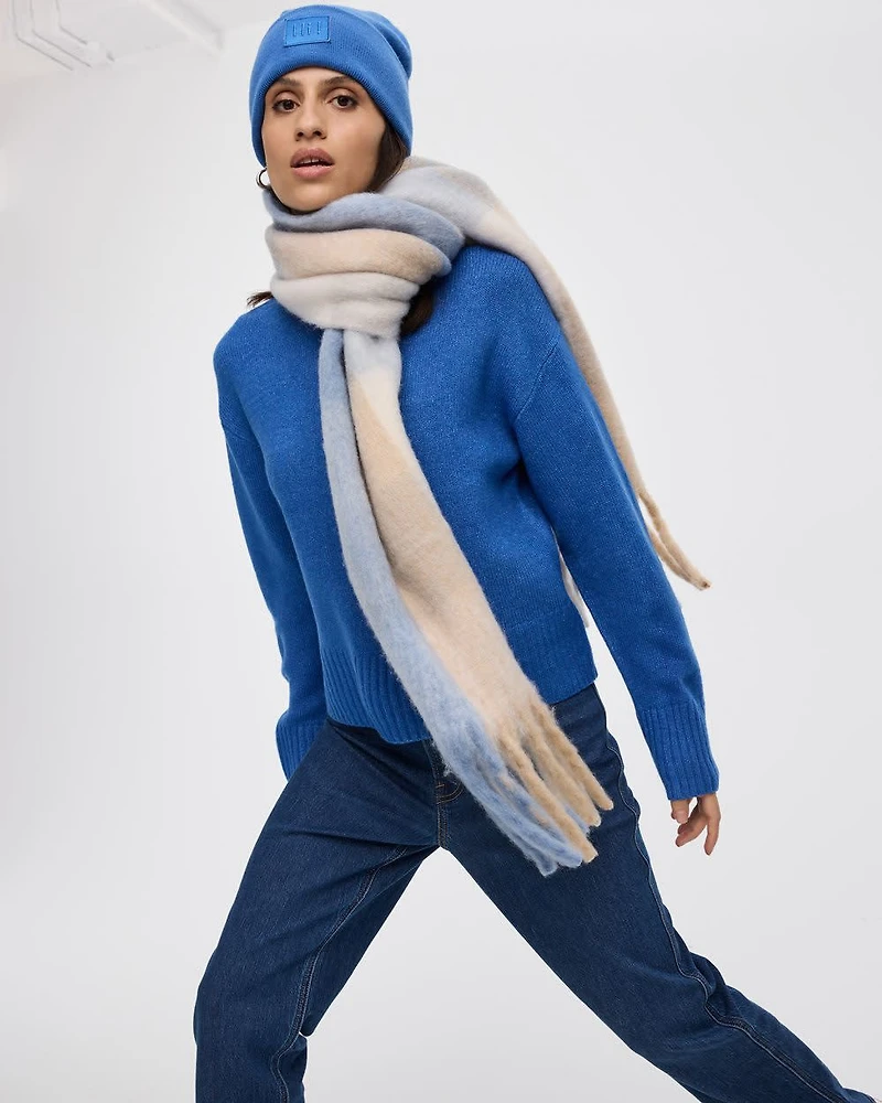 Grand foulard châle à carreaux