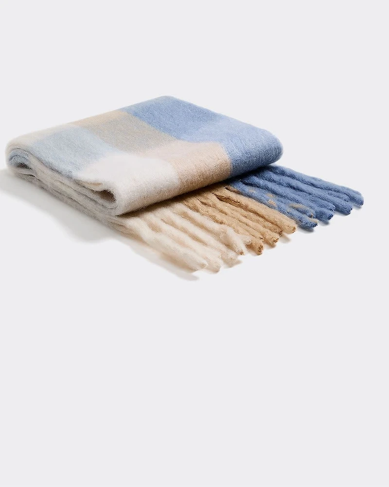 Grand foulard châle à carreaux