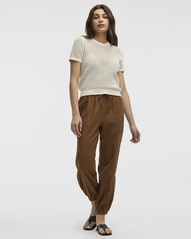 Linen-Blend Jogger Pant