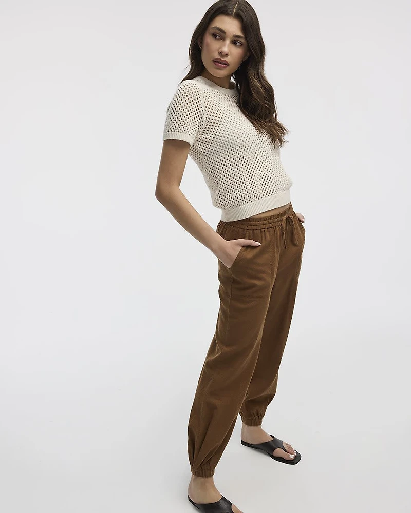 Linen-Blend Jogger Pant