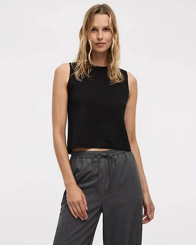 Sleeveless Crew-Neck Top