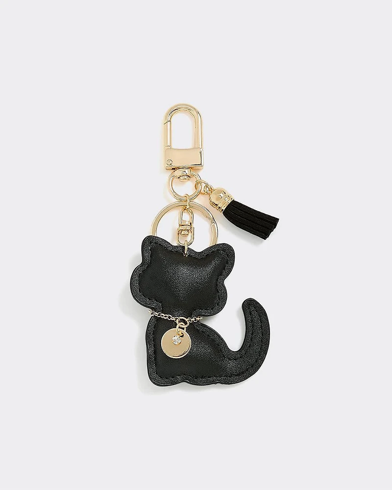 Breloque pour sac chat noir