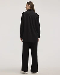 Long-Sleeve Linen Blend Shirt