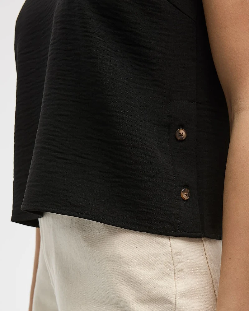 Sleeveless Blouse with Buttons at Sides