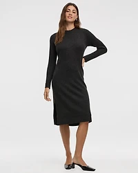 PlushSoft Crew-Neck Midi Sweater Dress
