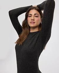 PlushSoft Crew-Neck Midi Sweater Dress