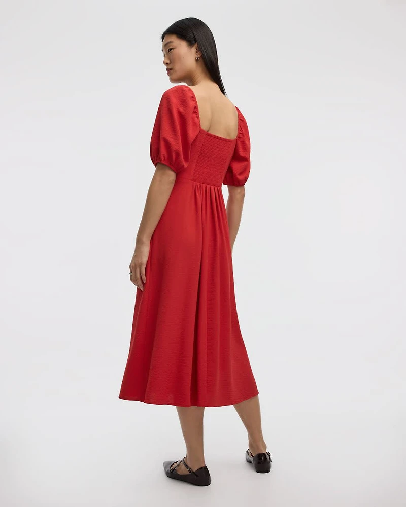 Maxi Dress with Bubble Sleeves