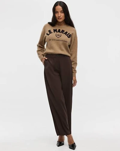 Pantalon taille mi-haute à jambe ballon