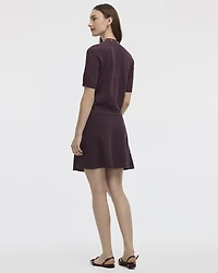 Elbow-Sleeve Mock-Neck Top