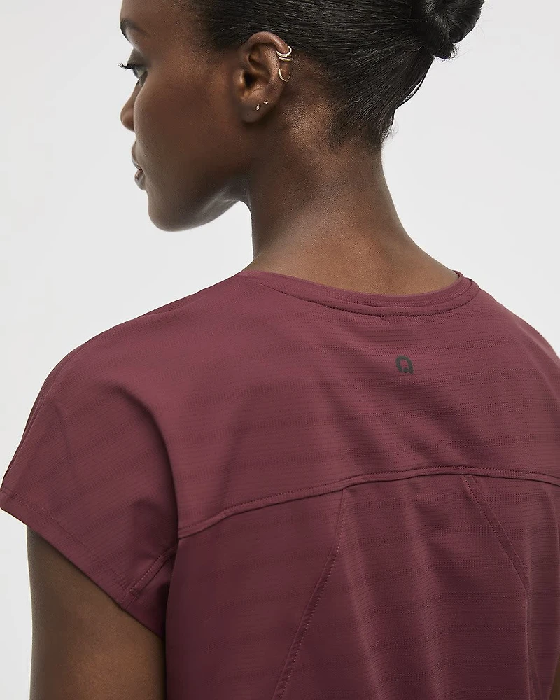 T-shirt à manches très courtes en jacquard