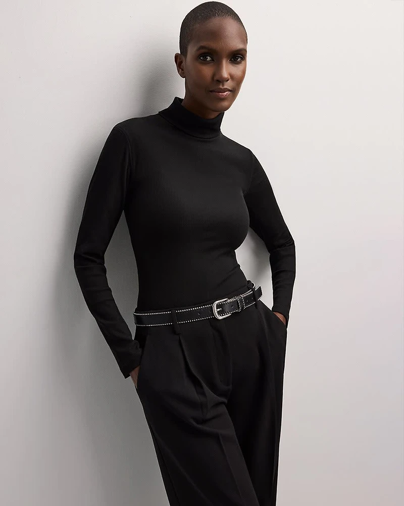 Long-Sleeve Turtleneck Top