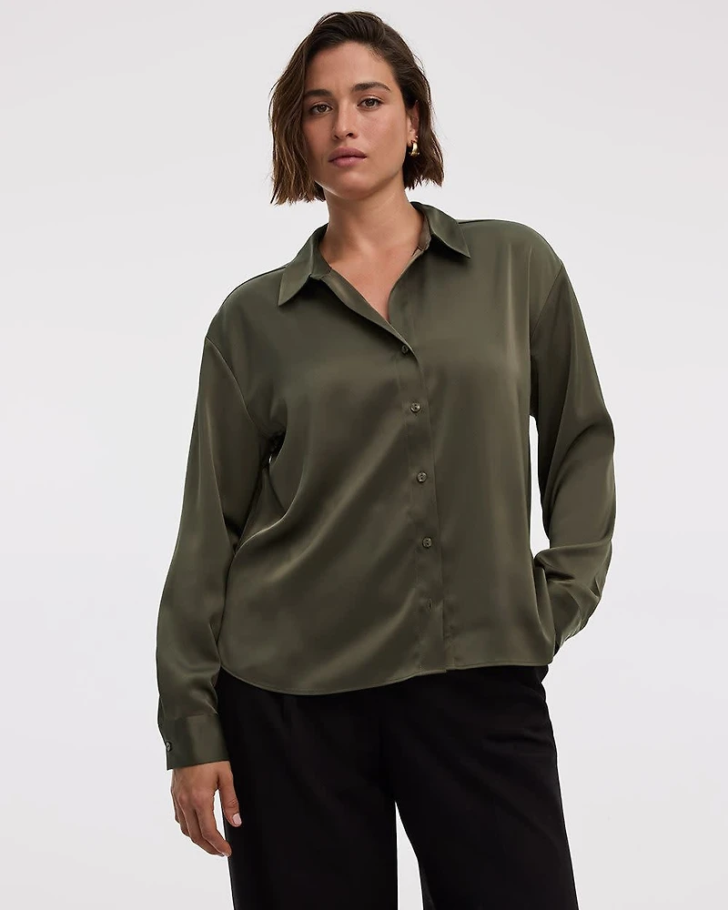 Satin Long-Sleeve Shirt