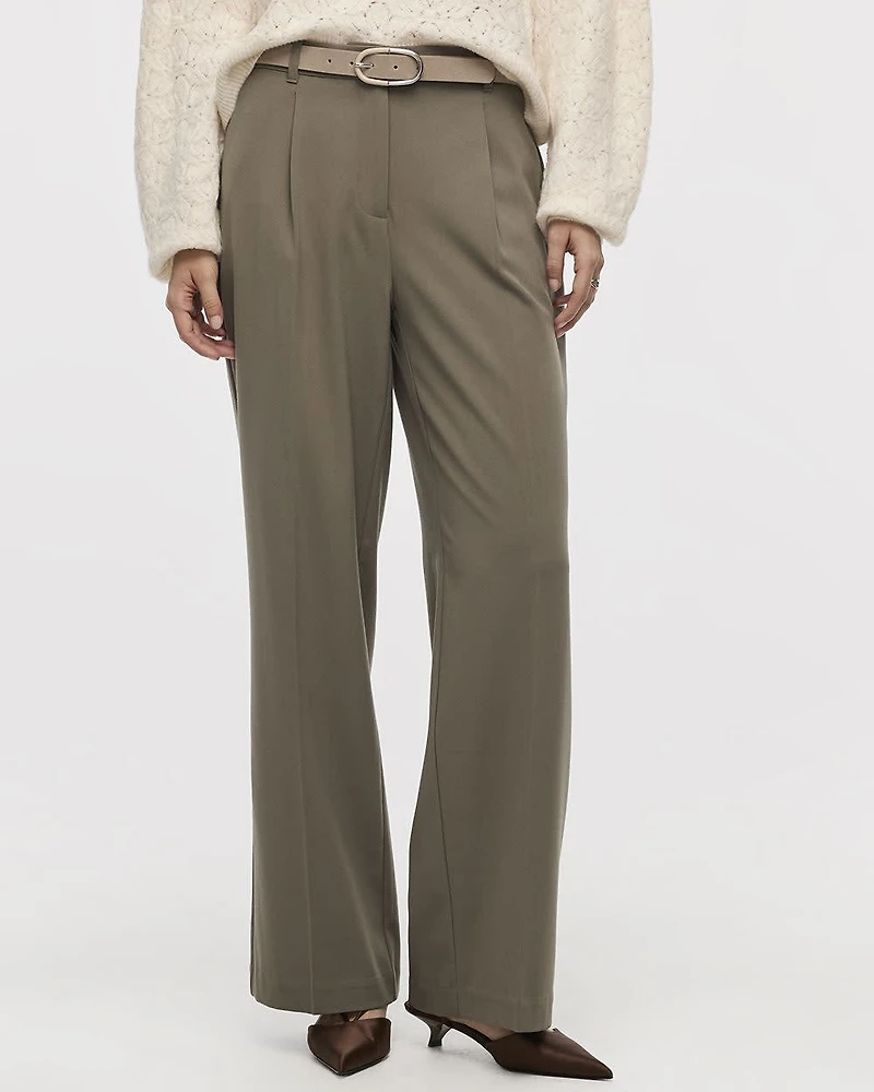 Pantalon à jambe large et taille haute