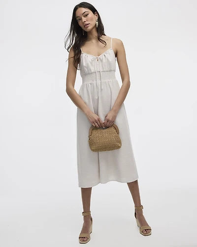 Sleeveless Midi Dress with Sweetheart Neckline