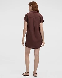 Robe à boutonner manches courtes et col chemisier