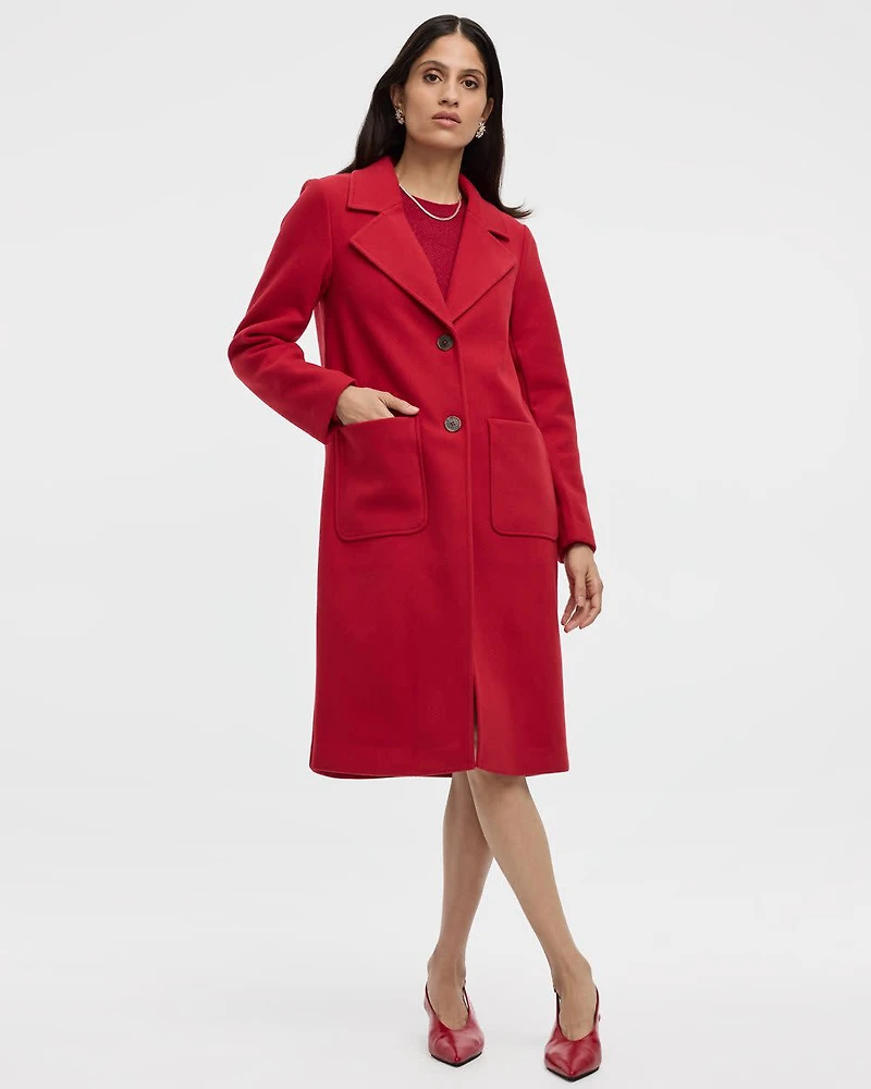 Long Coat with Two-Button Closure
