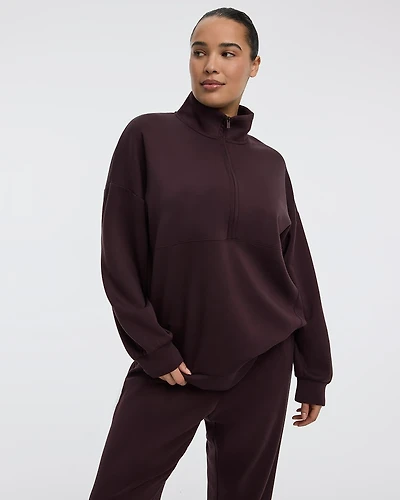 Half-Zip Mock-Neck Pullover