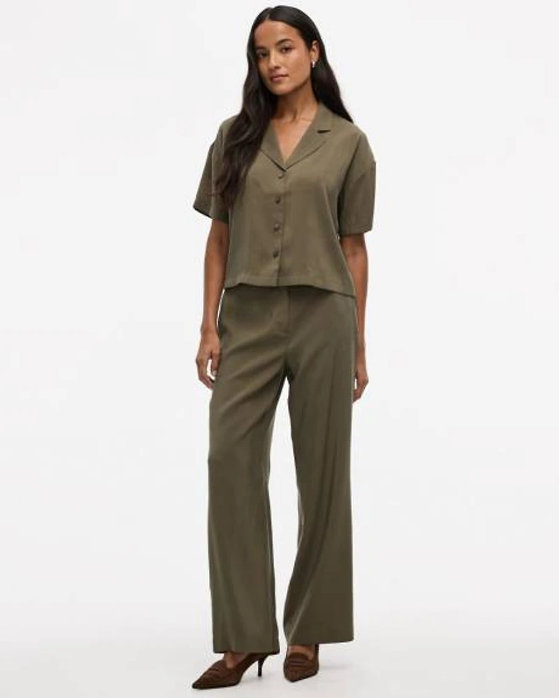 Wide-Leg High-Rise Pant