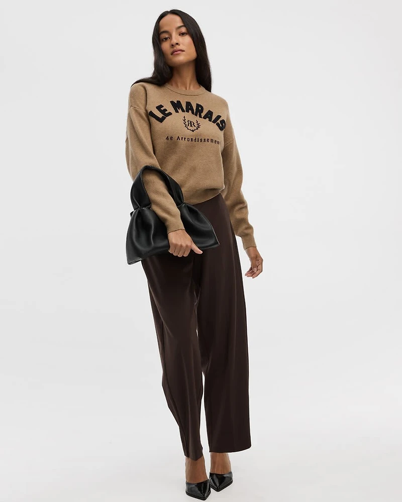 Mid-Rise Barrel Pants