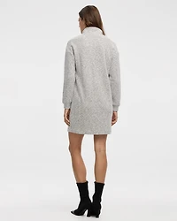Robe courte à manches longues et col montant demi-zip