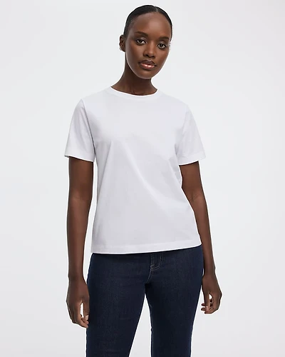 T-shirt à col rond coupe boyfriend