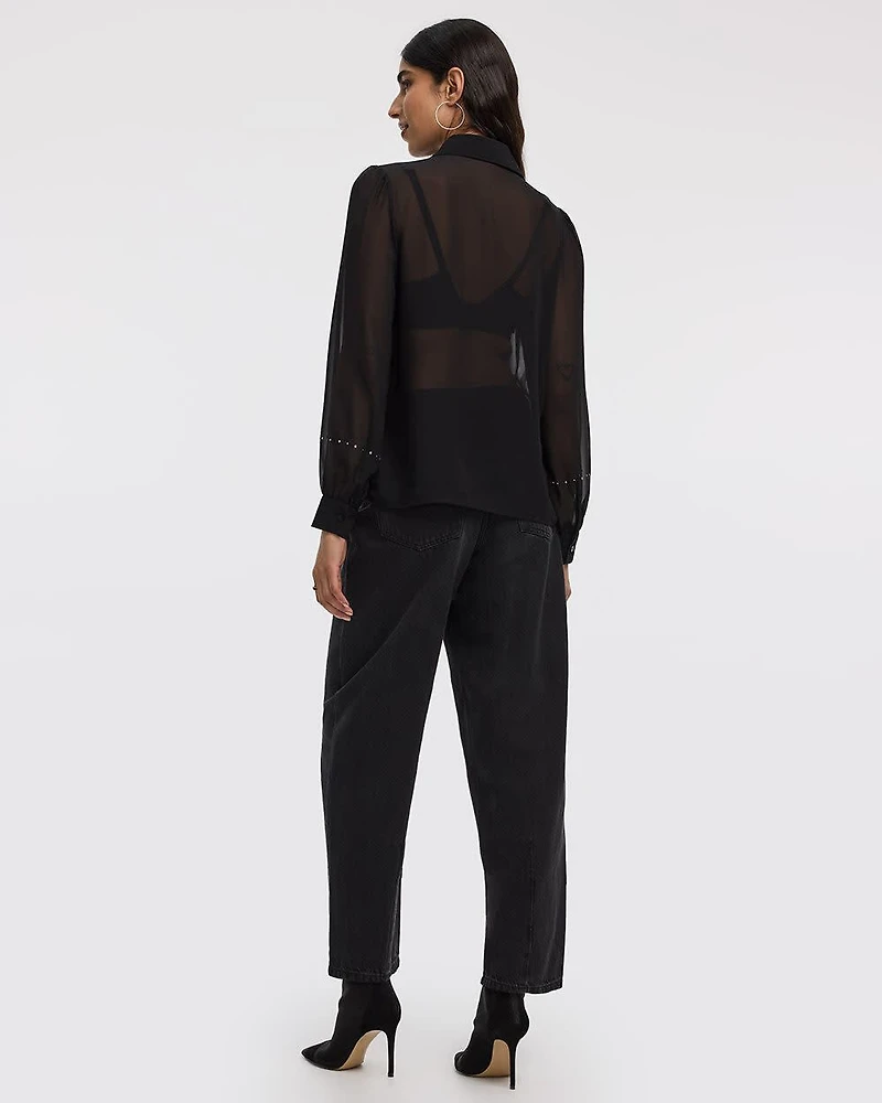 Long-Sleeve Shirt with Studs