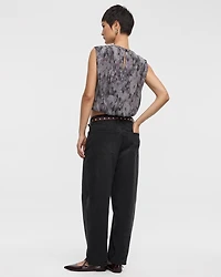 Crew-Neck Plissé-Knit Tank