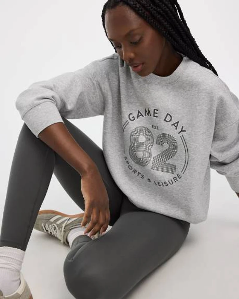 Fleece Crew-Neck Graphic Sweatshirt