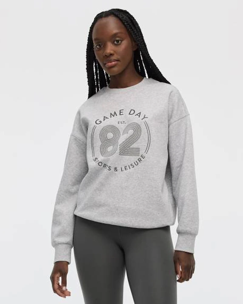 Fleece Crew-Neck Graphic Sweatshirt