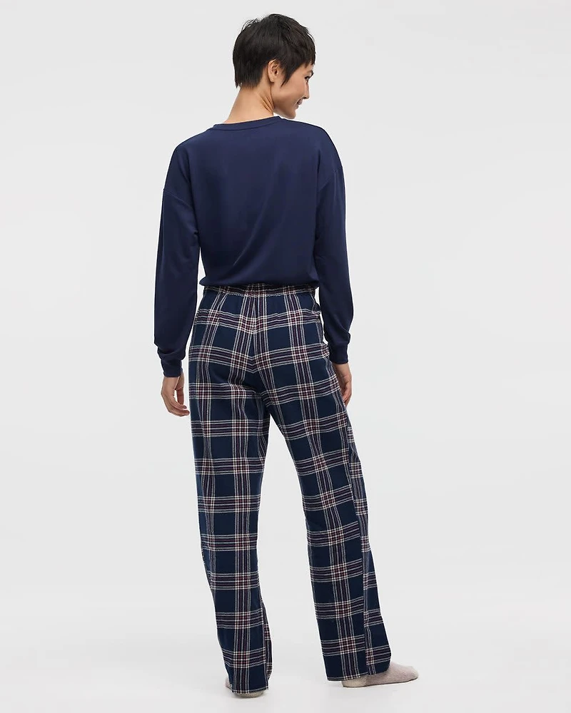 Pantalon de pyjama en flanelle à jambe droite