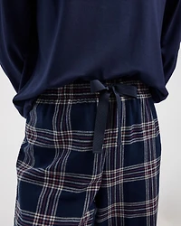 Pantalon de pyjama en flanelle à jambe droite