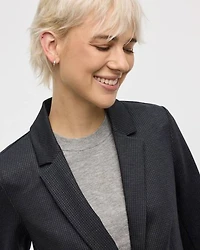 Fitted One-Button Knit Blazer