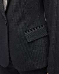 Fitted One-Button Knit Blazer