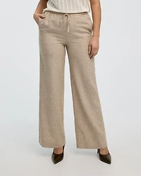 Wide-Leg High-Rise Linen Blend Pant