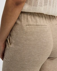 Wide-Leg High-Rise Linen Blend Pant