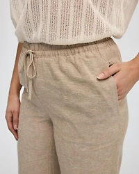 Wide-Leg High-Rise Linen Blend Pant