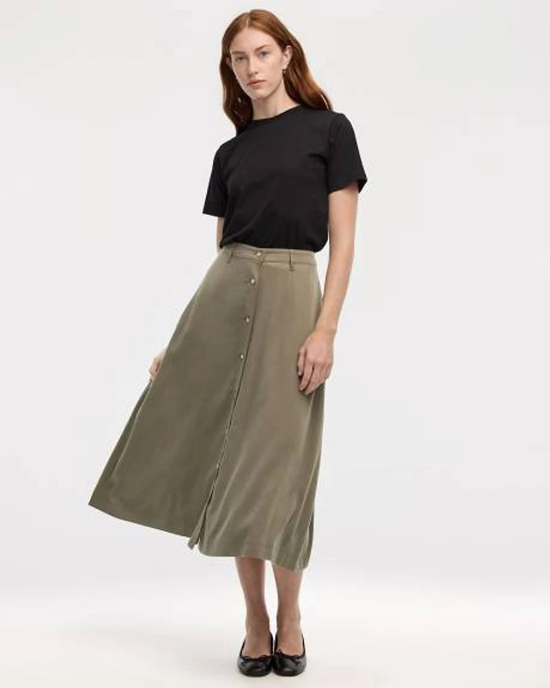 Jupe midi A coupe avec boutons