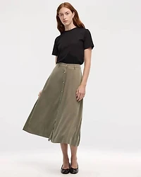 Jupe midi A coupe avec boutons