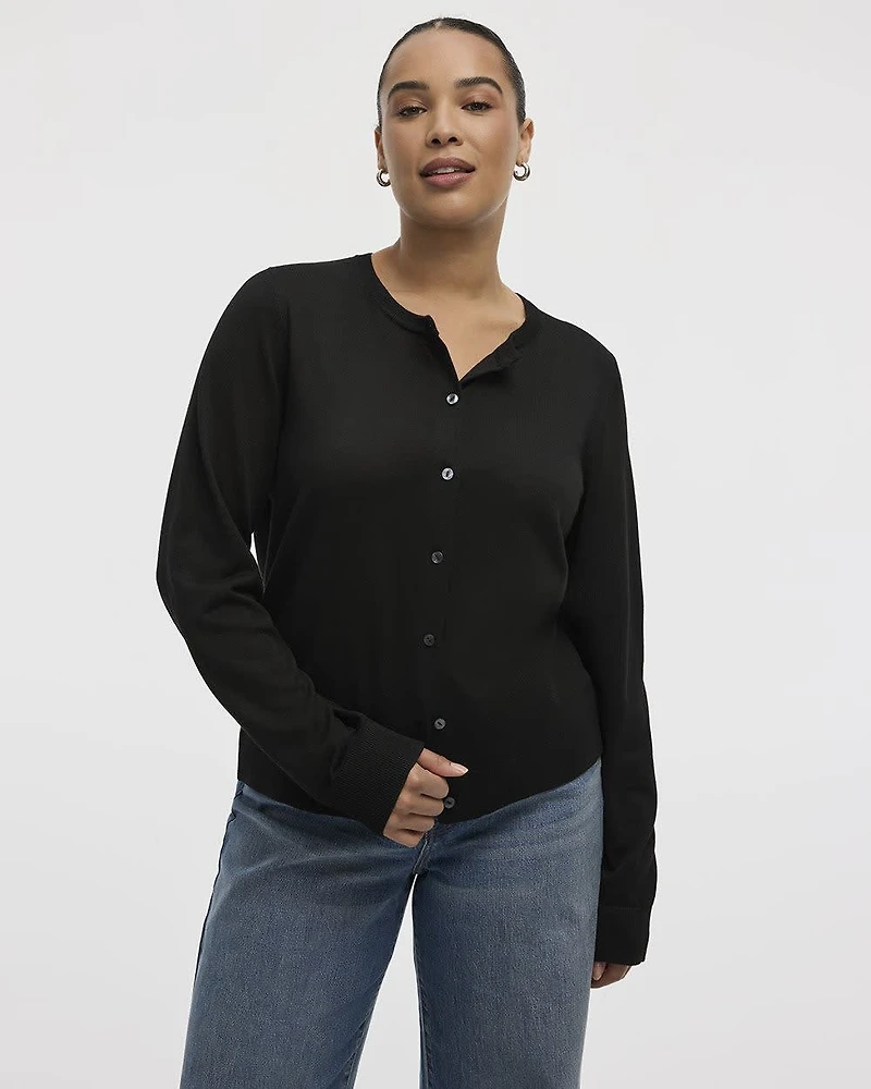 Crew-Neck Cardigan